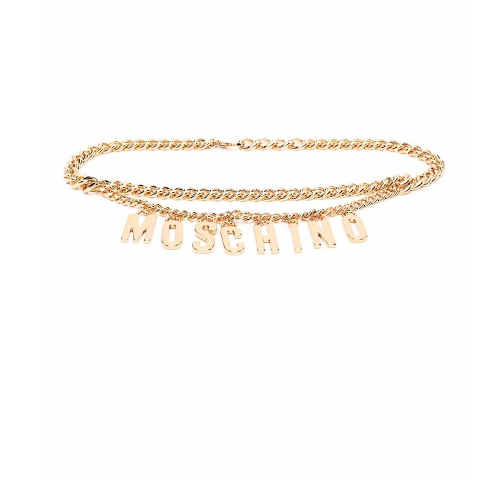 Moschino logo-lettering chain belt